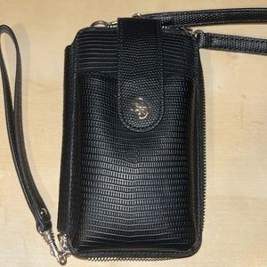 BLACK GUESS PHONE CASE CROSSBODY